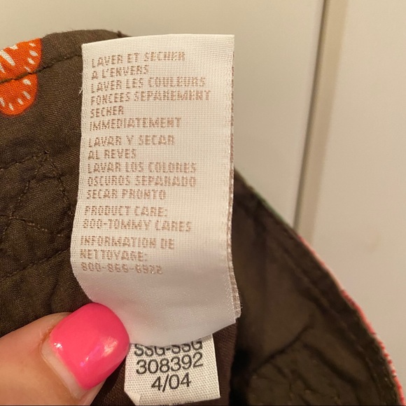 DONATED Tommy Hilfiger Brown Pink Floral Midi Skirt Cotton - Picture 3 of 5